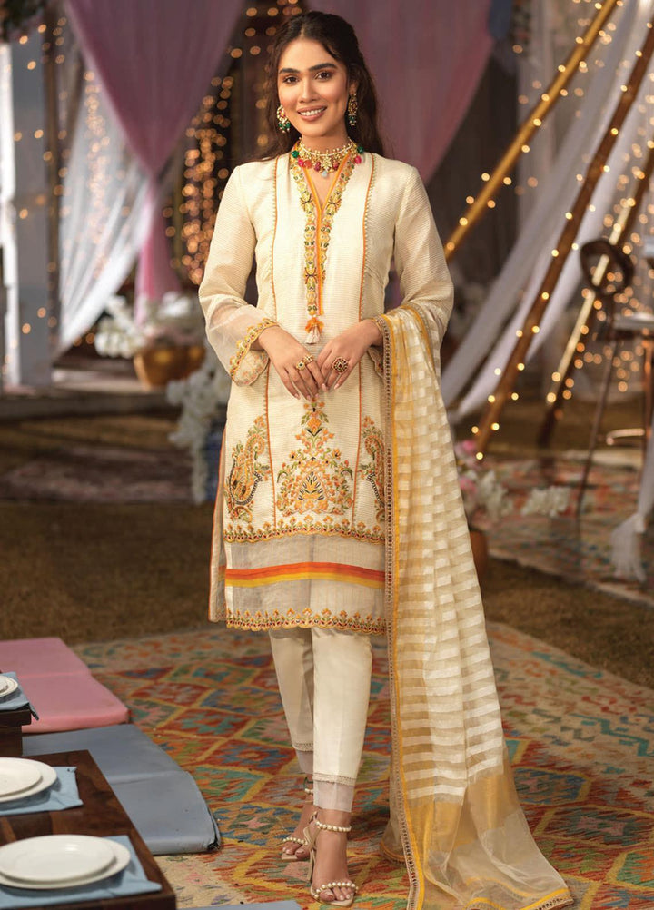 Asim Jofa Embroidered Organza Suits Unstitched 3 Piece AJ21E 18 - Festive Collection