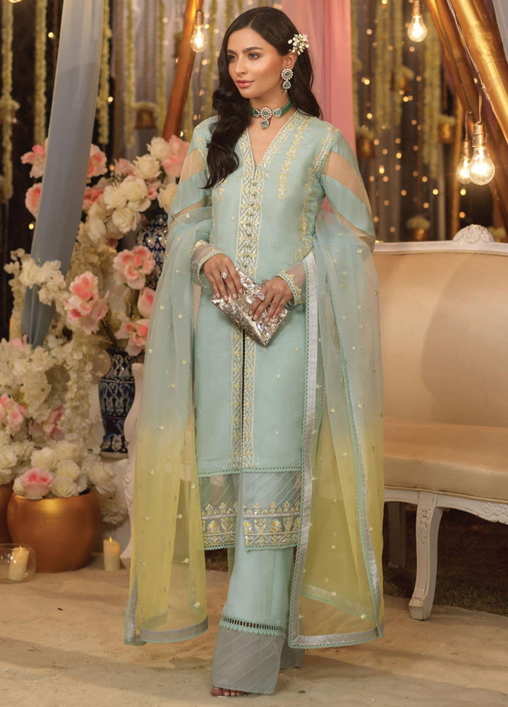 Asim Jofa Embroidered Cotton Net Suits Unstitched 3 Piece AJ21E 19 - Festive Collection