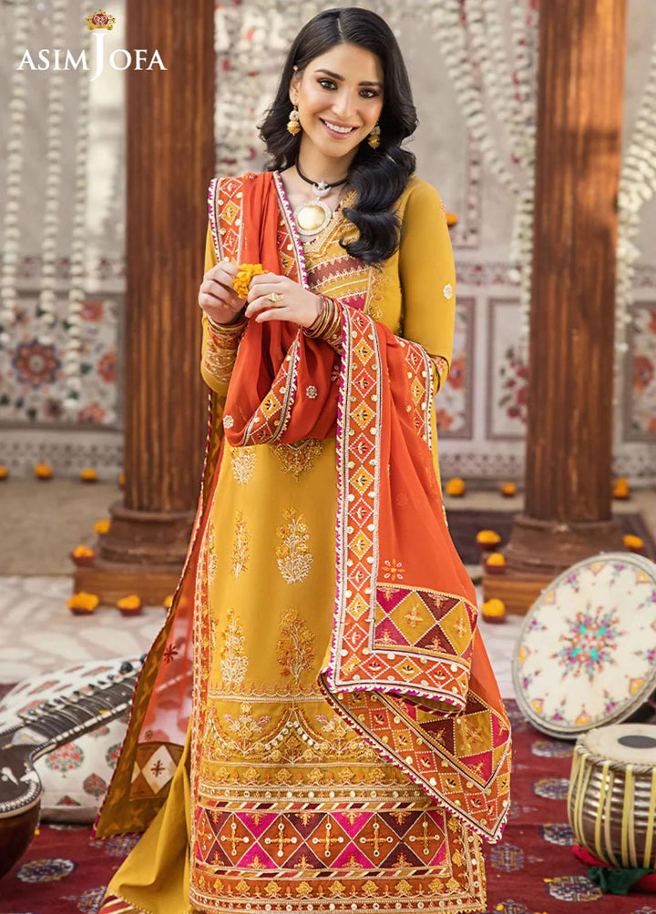 Asim Jofa Embroidered Lawn Suits Unstitched 3 Piece AJ23EL AJLR-03 - Luxury Lawn Collection