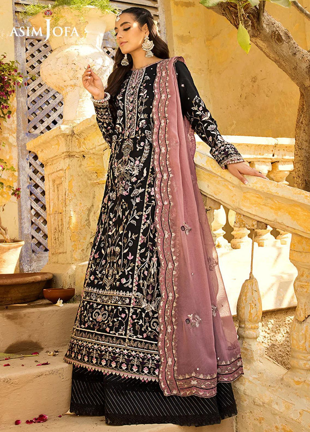 Asim Jofa Embroidered Lawn Suits Unstitched 3 Piece AJ23EL AJLR-05 - Luxury Lawn Collection