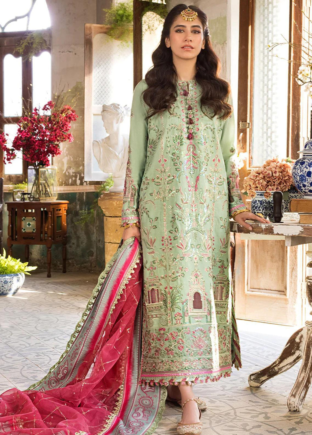 Asim Jofa Embroidered Lawn Suits Unstitched 3 Piece AJ23EL AJLR-10 - Luxury Lawn Collection