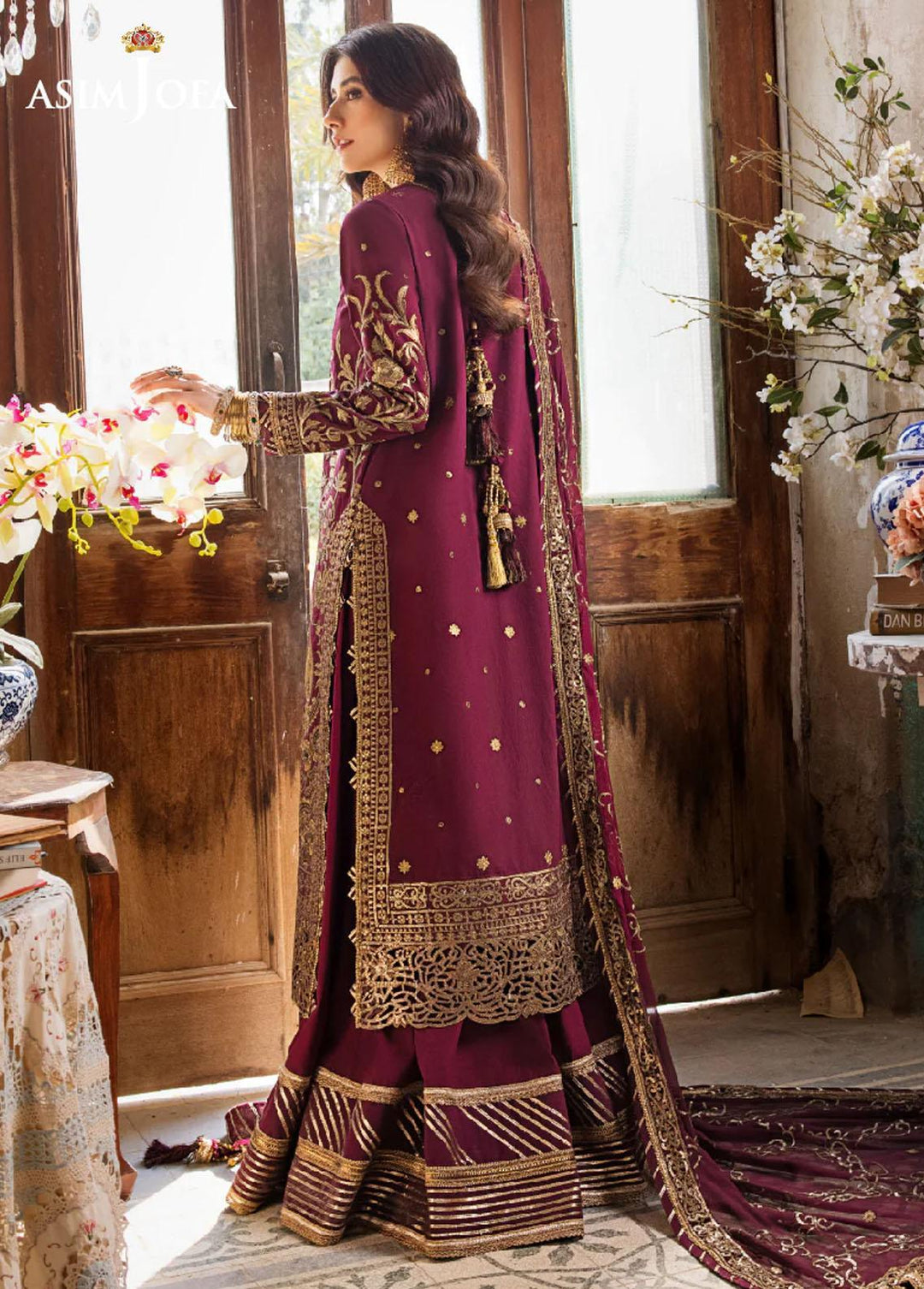 Asim Jofa Embroidered Lawn Suits Unstitched 3 Piece AJ23EL AJLR-13 - Luxury Lawn Collection