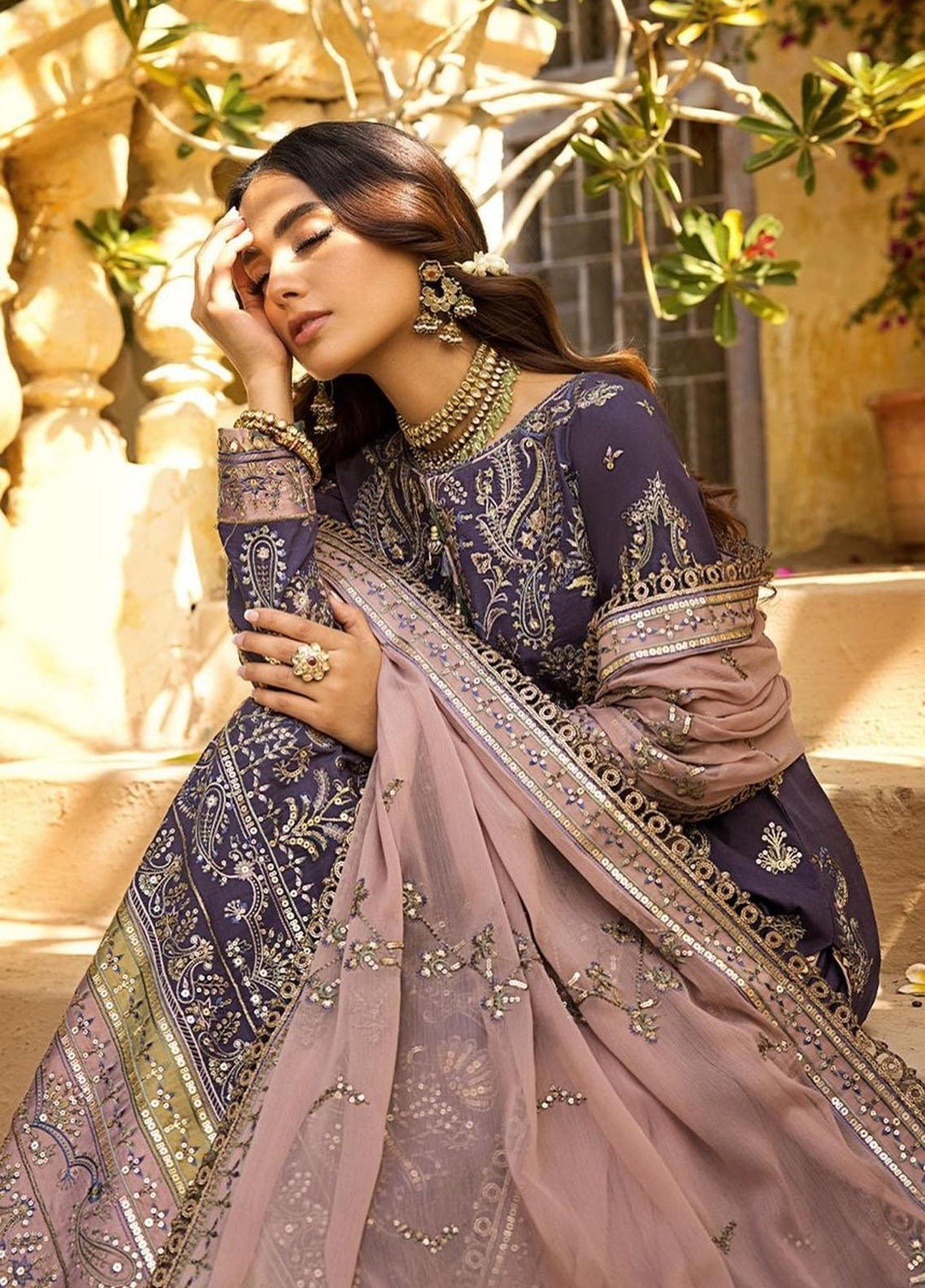 Asim Jofa Embroidered Lawn Suits Unstitched 3 Piece AJ23EL AJLR-16 - Luxury Lawn Collection