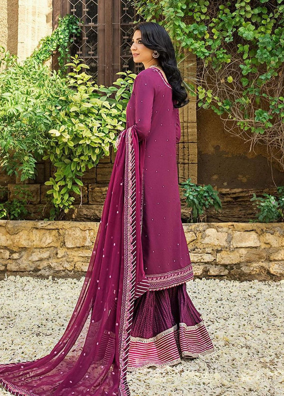 Asim Jofa Embroidered Lawn Suits Unstitched 3 Piece AJ23EL AJLR-21 - Luxury Lawn Collection