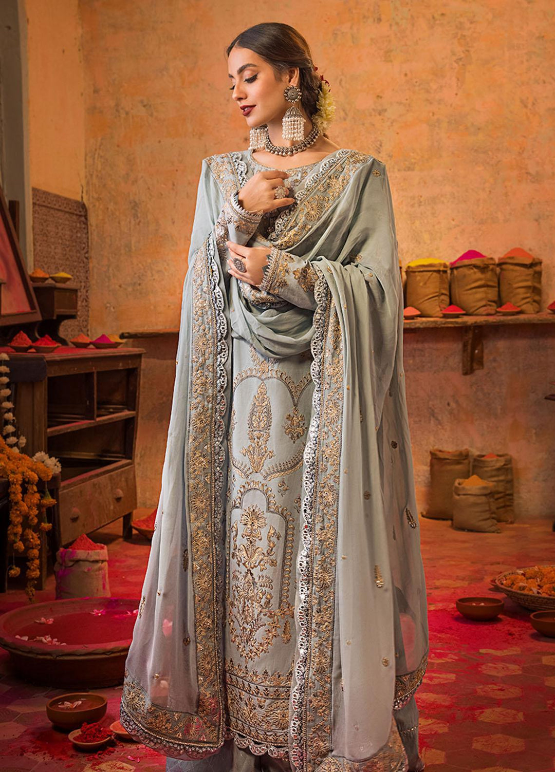 Asim Jofa Embroidered Lawn Suits Unstitched 3 Piece AJ23EL AJLR-23 - Luxury Lawn Collection