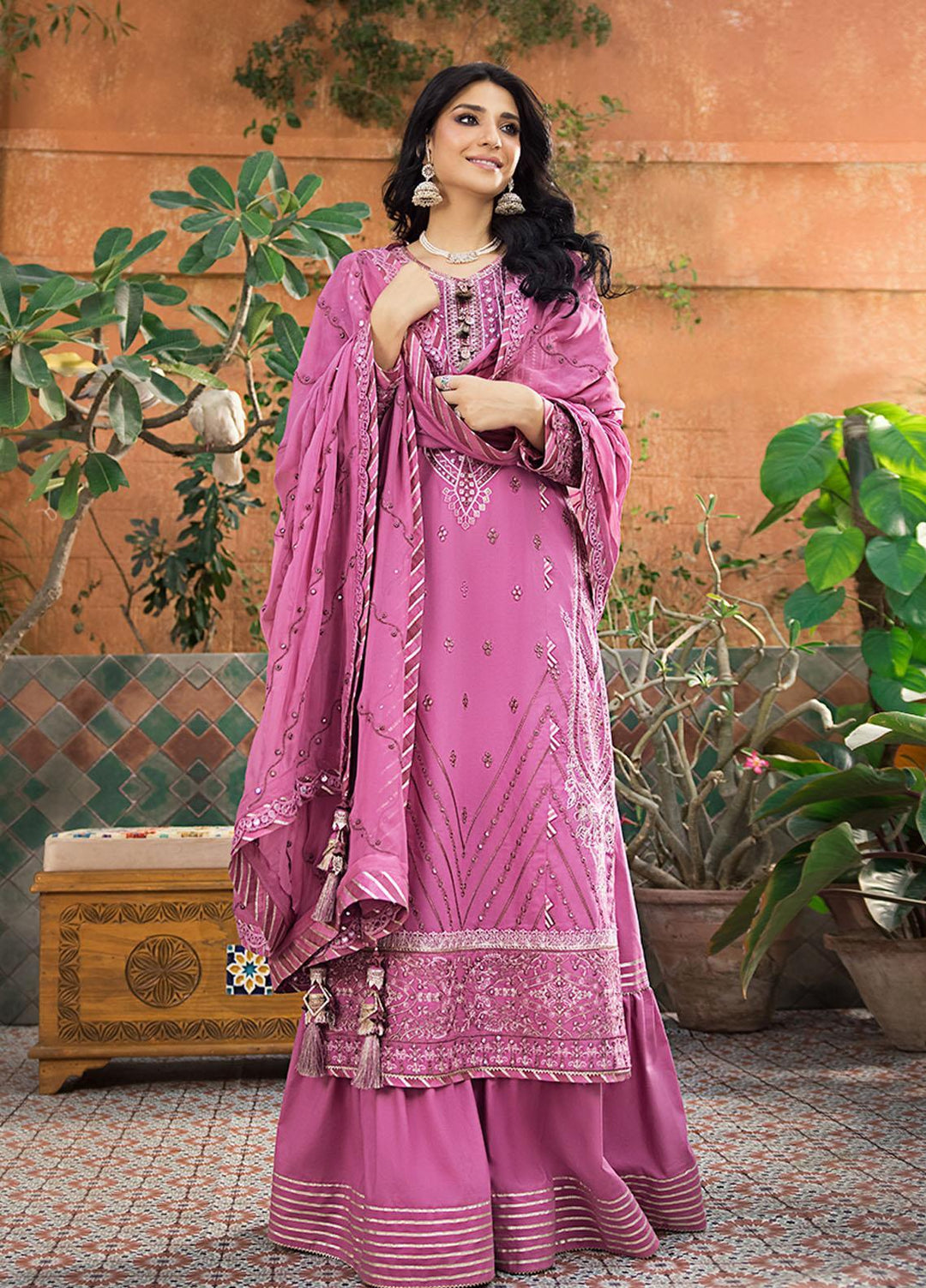 Asim Jofa Embroidered Lawn Suits Unstitched 3 Piece AJ23EL AJLR-24 - Luxury Lawn Collection