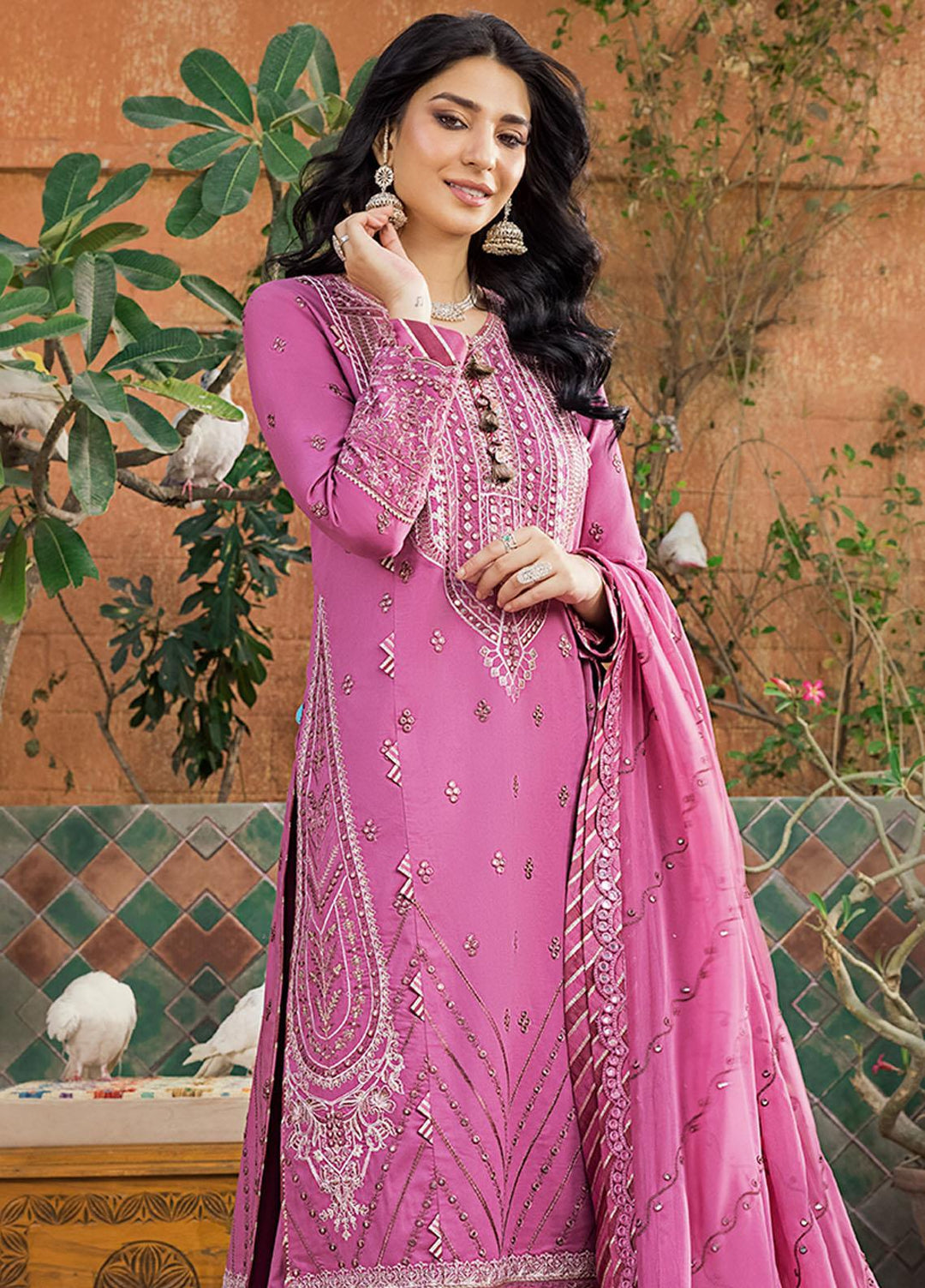 Asim Jofa Embroidered Lawn Suits Unstitched 3 Piece AJ23EL AJLR-24 - Luxury Lawn Collection