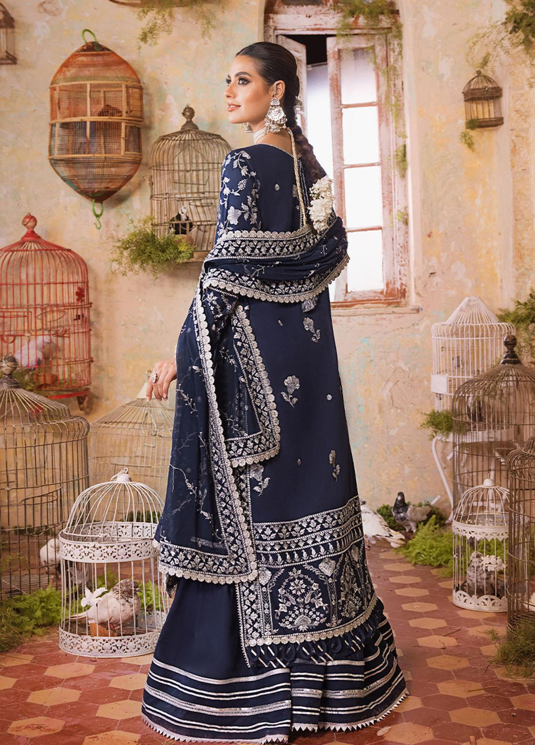 Asim Jofa Embroidered Lawn Suits Unstitched 3 Piece AJ23EL AJLR-26 - Luxury Lawn Collection