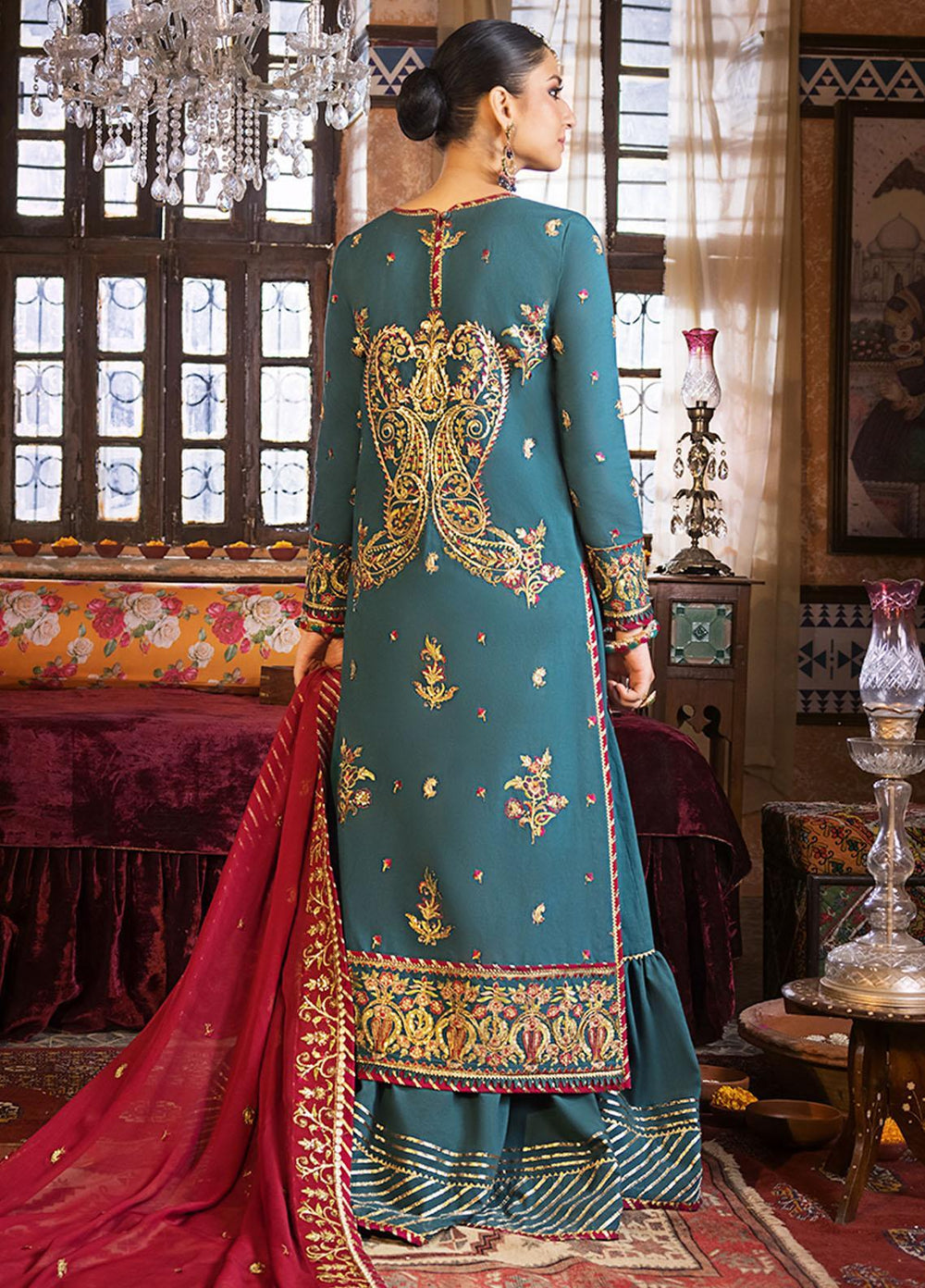 Asim Jofa Embroidered Lawn Suits Unstitched 3 Piece AJ23EL AJLR-28 - Luxury Lawn Collection