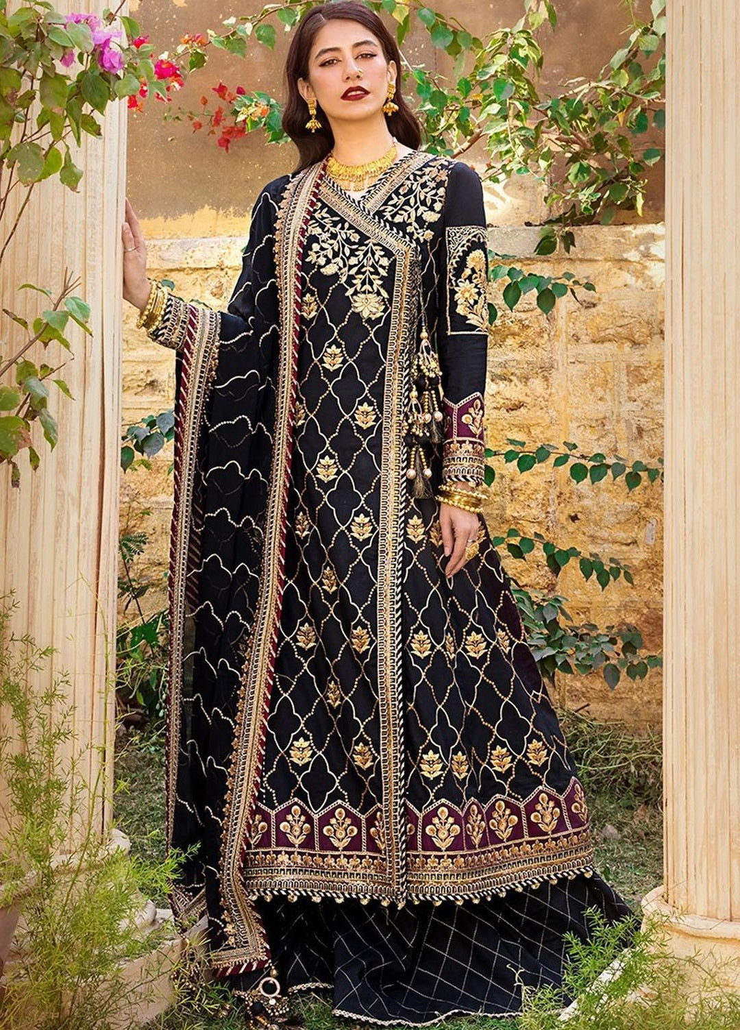 Asim Jofa Embroidered Lawn Suits Unstitched 3 Piece AJ23EL AJLR-29 - Luxury Lawn Collection