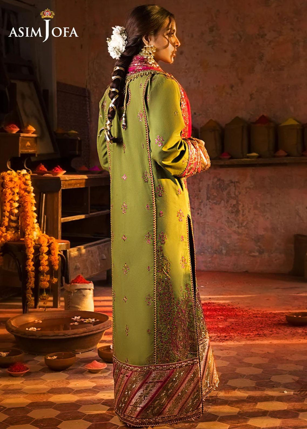 Asim Jofa Embroidered Lawn Suits Unstitched 3 Piece AJ23EL AJLR-30 - Luxury Lawn Collection