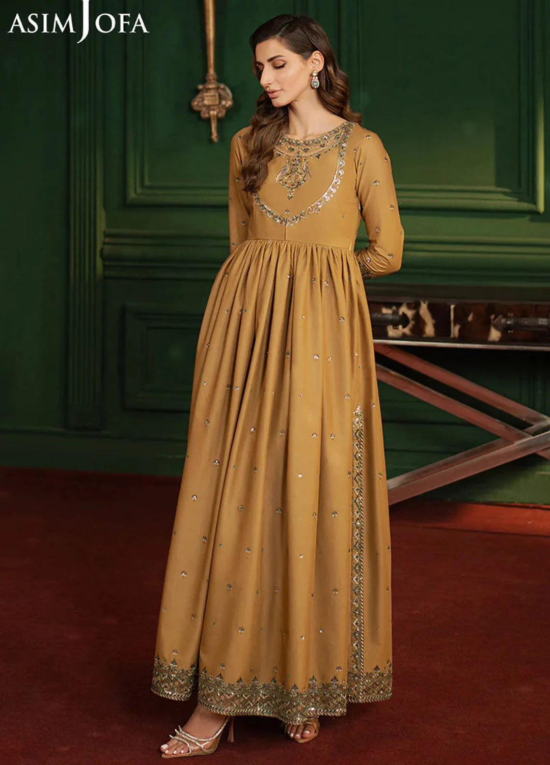 Asim Jofa Embroidered Boski Silk Suits Unstitched 2 Piece AJ25PF AJPF-20 - Festive Collection