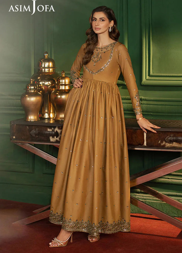 Asim Jofa Embroidered Boski Silk Suits Unstitched 2 Piece AJ25PF AJPF-20 - Festive Collection