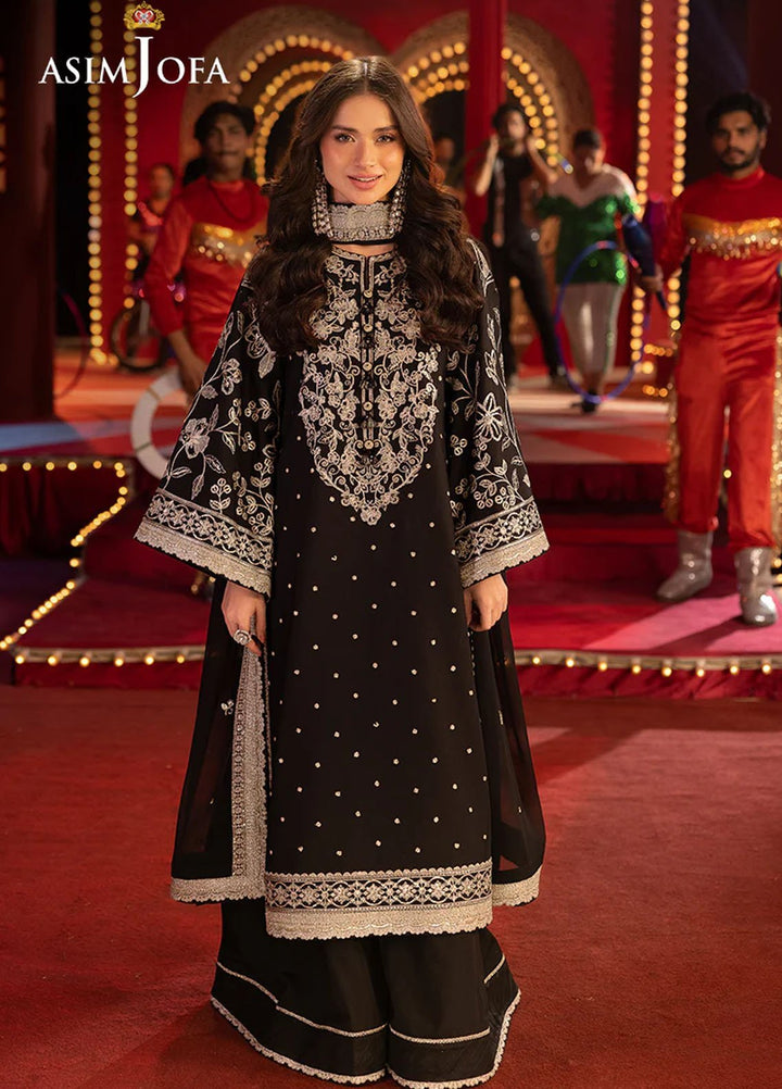 Asim Jofa Embroidered Boski Silk Suits Unstitched 3 Piece AJ25LD AJLLF-03 - Festive Collection