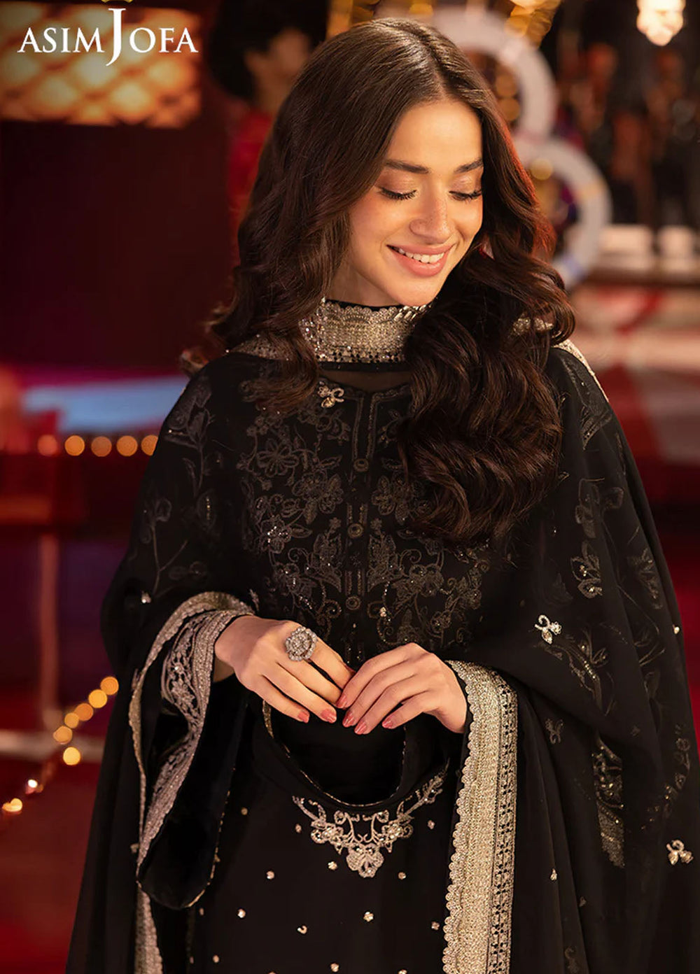 Asim Jofa Embroidered Boski Silk Suits Unstitched 3 Piece AJ25LD AJLLF-03 - Festive Collection