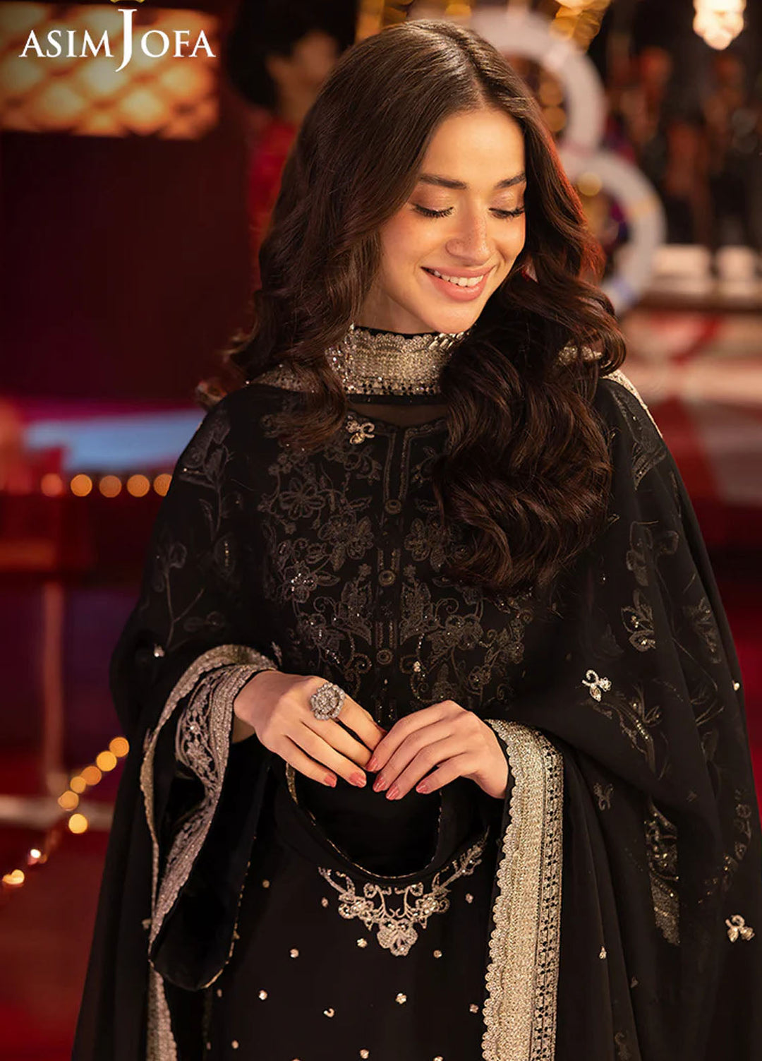 Asim Jofa Embroidered Boski Silk Suits Unstitched 3 Piece AJ25LD AJLLF-03 - Festive Collection
