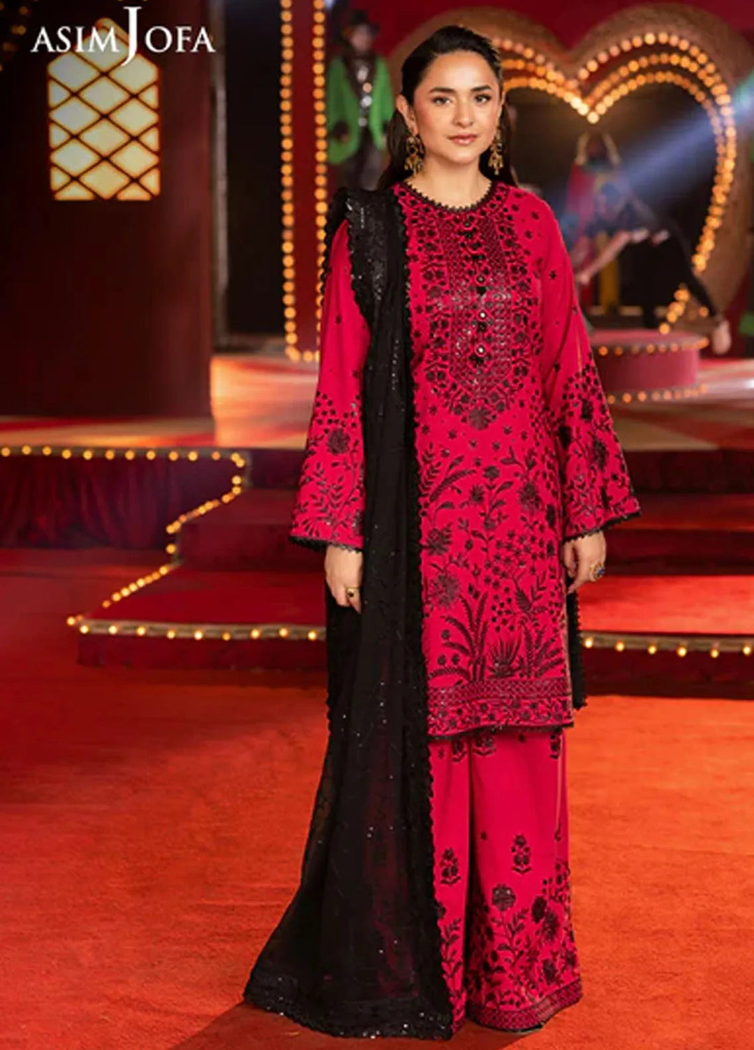 Asim Jofa Embroidered Boski Silk Suits Unstitched 3 Piece AJ25LF AJLF-11 - Festive Collection