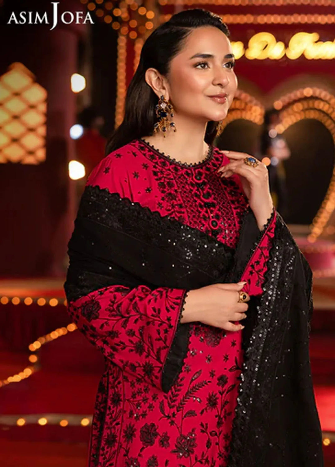 Asim Jofa Embroidered Chiffon Suits Unstitched 3 Piece AJ25LF AJLF-09 - Festive Collection
