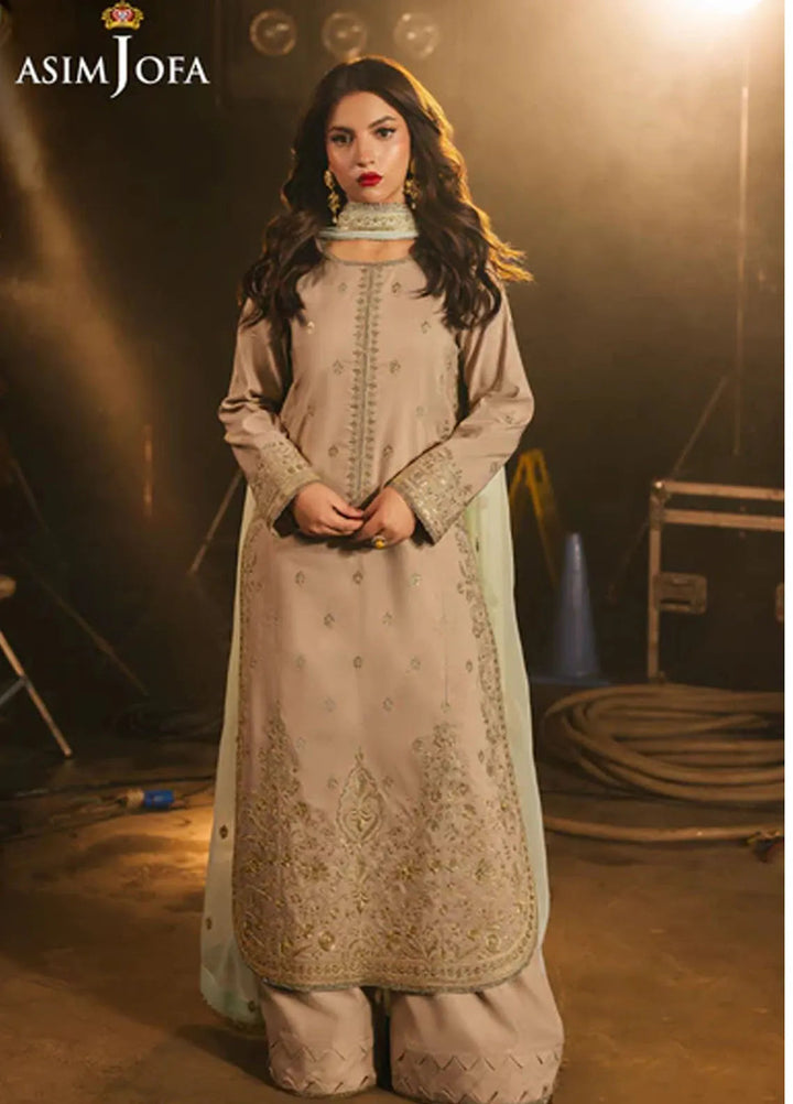 Asim Jofa Embroidered Boski Silk Suits Unstitched 3 Piece AJ25LF AJLF-13 - Festive Collection
