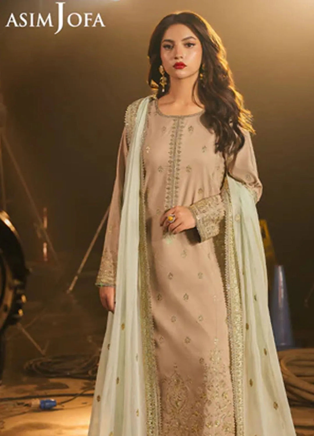 Asim Jofa Embroidered Boski Silk Suits Unstitched 3 Piece AJ25LF AJLF-13 - Festive Collection
