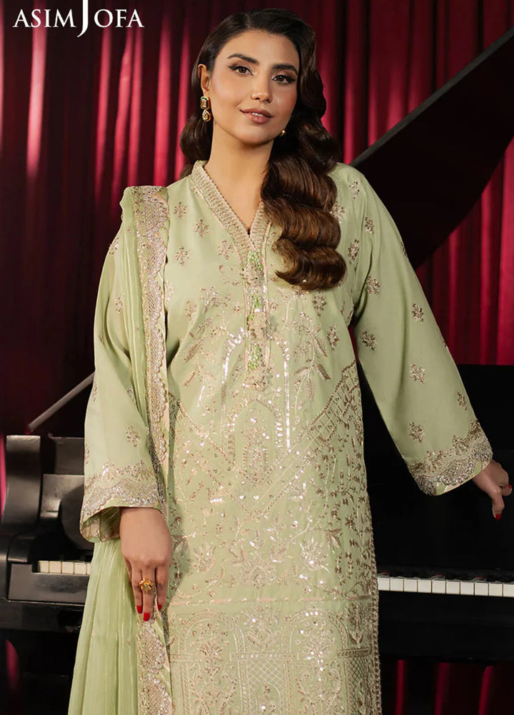 Asim Jofa Embroidered Boski Silk Suits Unstitched 3 Piece AJ25PF AJPF-22 - Festive Collection