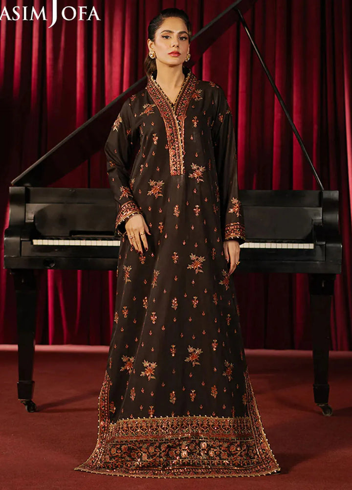 Asim Jofa Embroidered Boski Silk Unstitched Kaftan AJ25PF AJPF-06 - Festive Collection