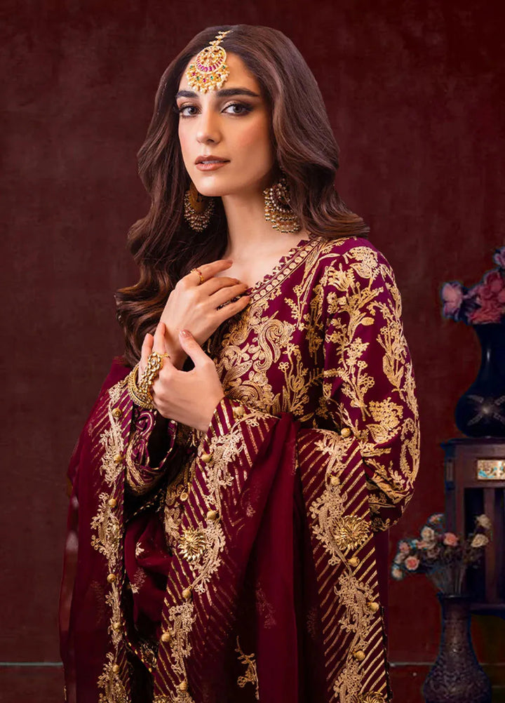 Asim Jofa Embroidered Cambric Suits Unstitched 3 Piece AJ24LE AJFILE-03 - Fall Collection