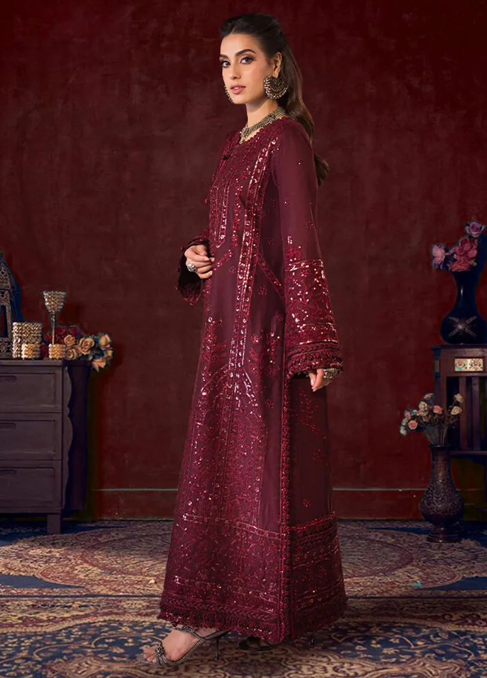 Asim Jofa Embroidered Cambric Suits Unstitched 3 Piece AJ24LE AJFILE-09 - Fall Collection
