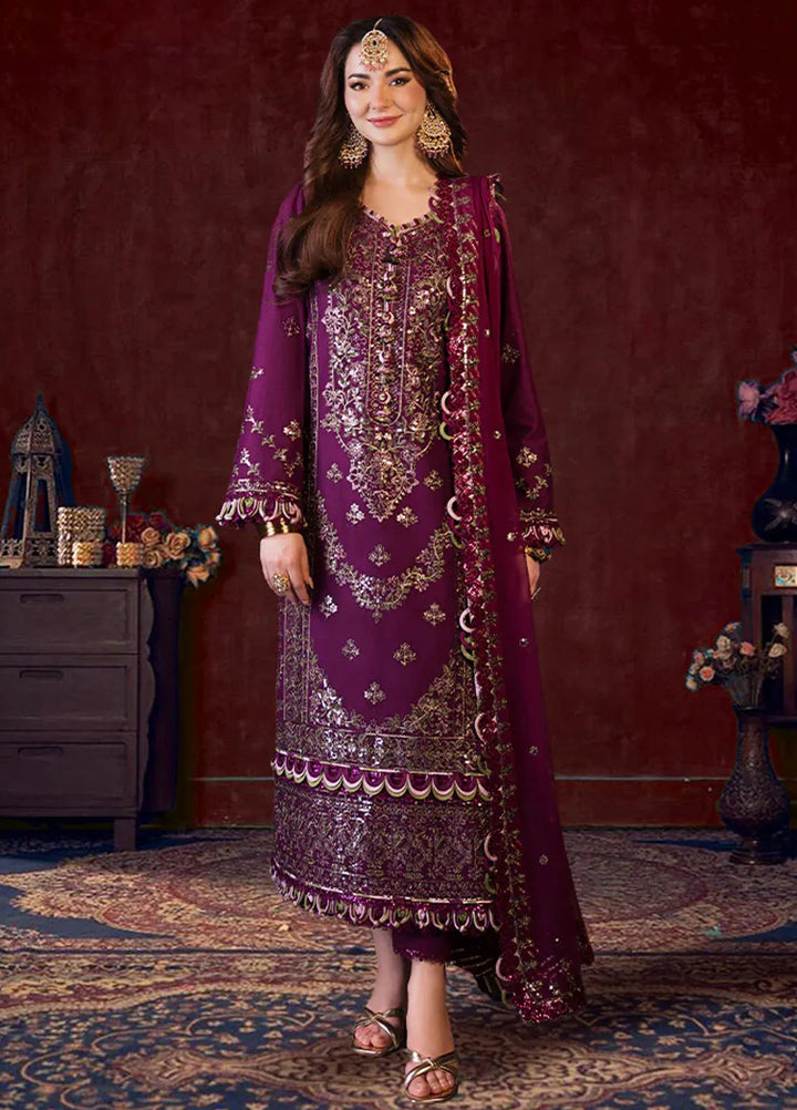 Asim Jofa Embroidered Cambric Suits Unstitched 3 Piece AJ24LE AJFILE-11 - Fall Collection