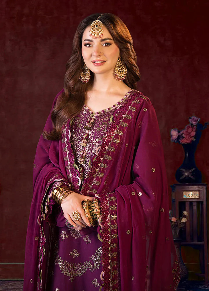Asim Jofa Embroidered Cambric Suits Unstitched 3 Piece AJ24LE AJFILE-11 - Fall Collection