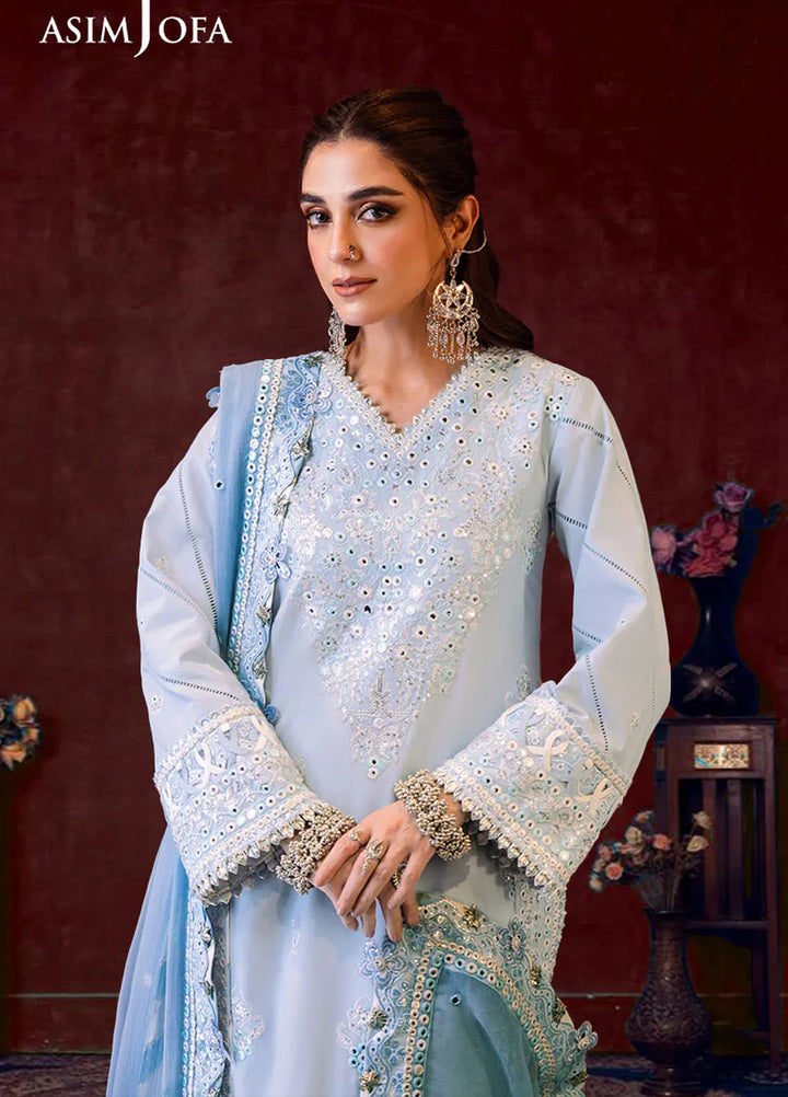 Asim Jofa Embroidered Cambric Suits Unstitched 3 Piece AJ24LE AJFILE-12 - Fall Collection