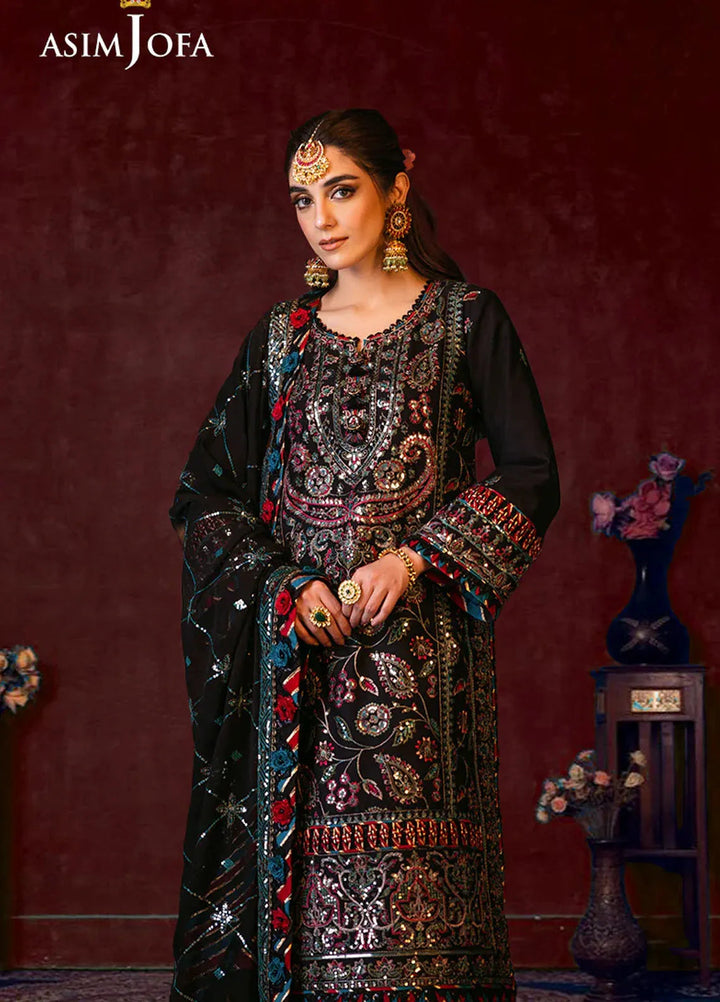 Asim Jofa Embroidered Cambric Suits Unstitched 3 Piece AJ24LE AJFILE-14 - Fall Collection