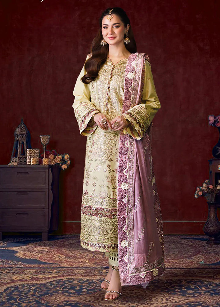 Asim Jofa Embroidered Cambric Suits Unstitched 3 Piece AJ24LE AJFILE-15 - Fall Collection