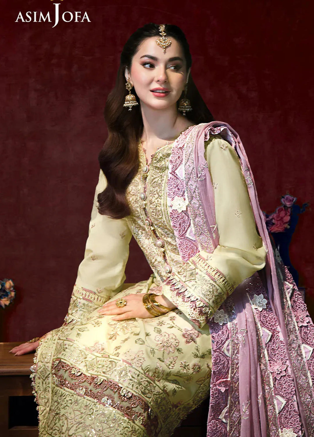 Asim Jofa Embroidered Cambric Suits Unstitched 3 Piece AJ24LE AJFILE-15 - Fall Collection