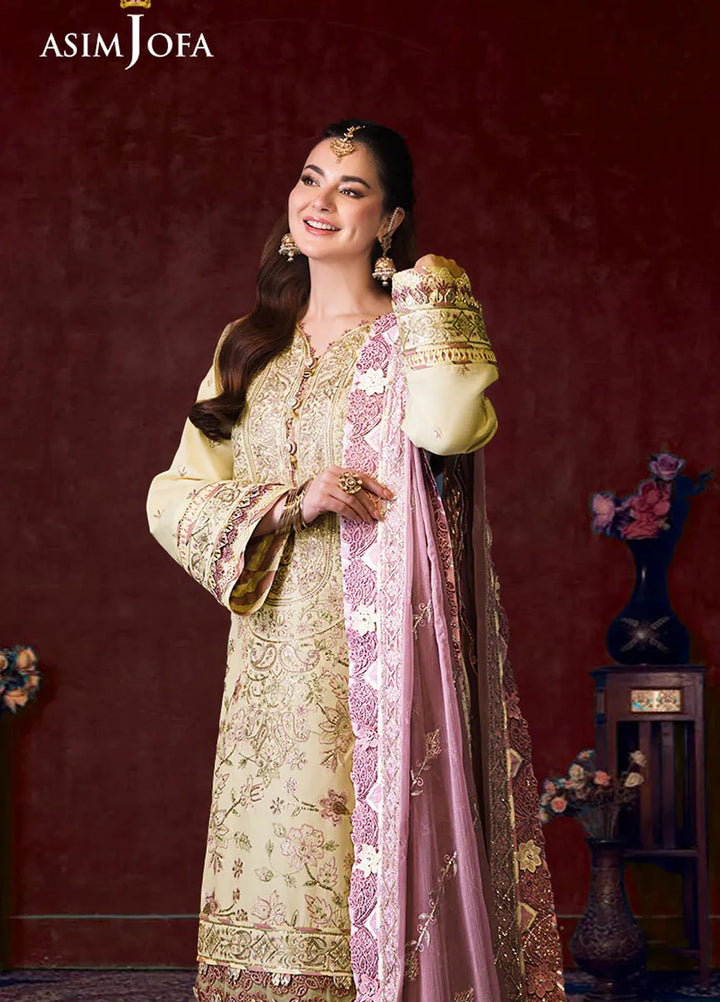 Asim Jofa Embroidered Cambric Suits Unstitched 3 Piece AJ24LE AJFILE-15 - Fall Collection