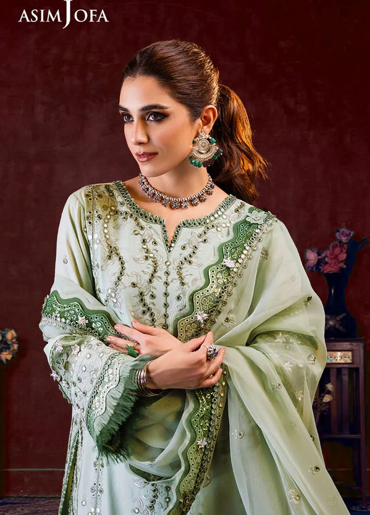 Asim Jofa Embroidered Cambric Suits Unstitched 3 Piece AJ24LE AJFILE-17 - Fall Collection