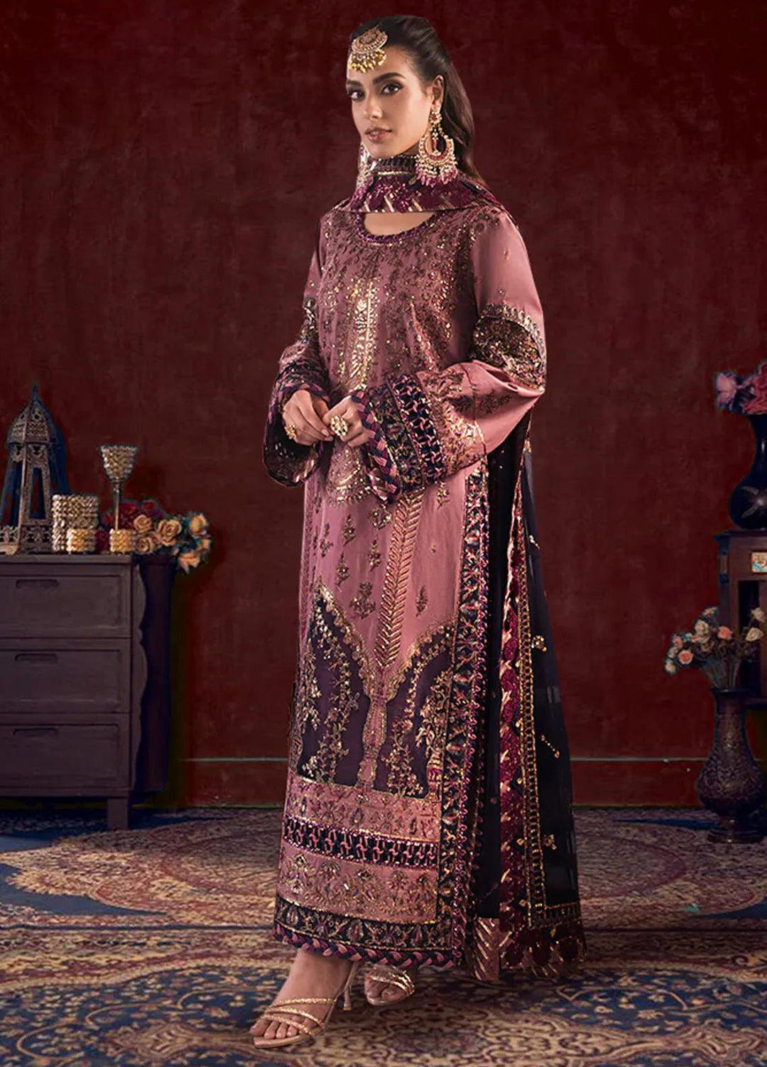 Asim Jofa Embroidered Cambric Suits Unstitched 3 Piece AJ24LE AJFILE-22 - Fall Collection