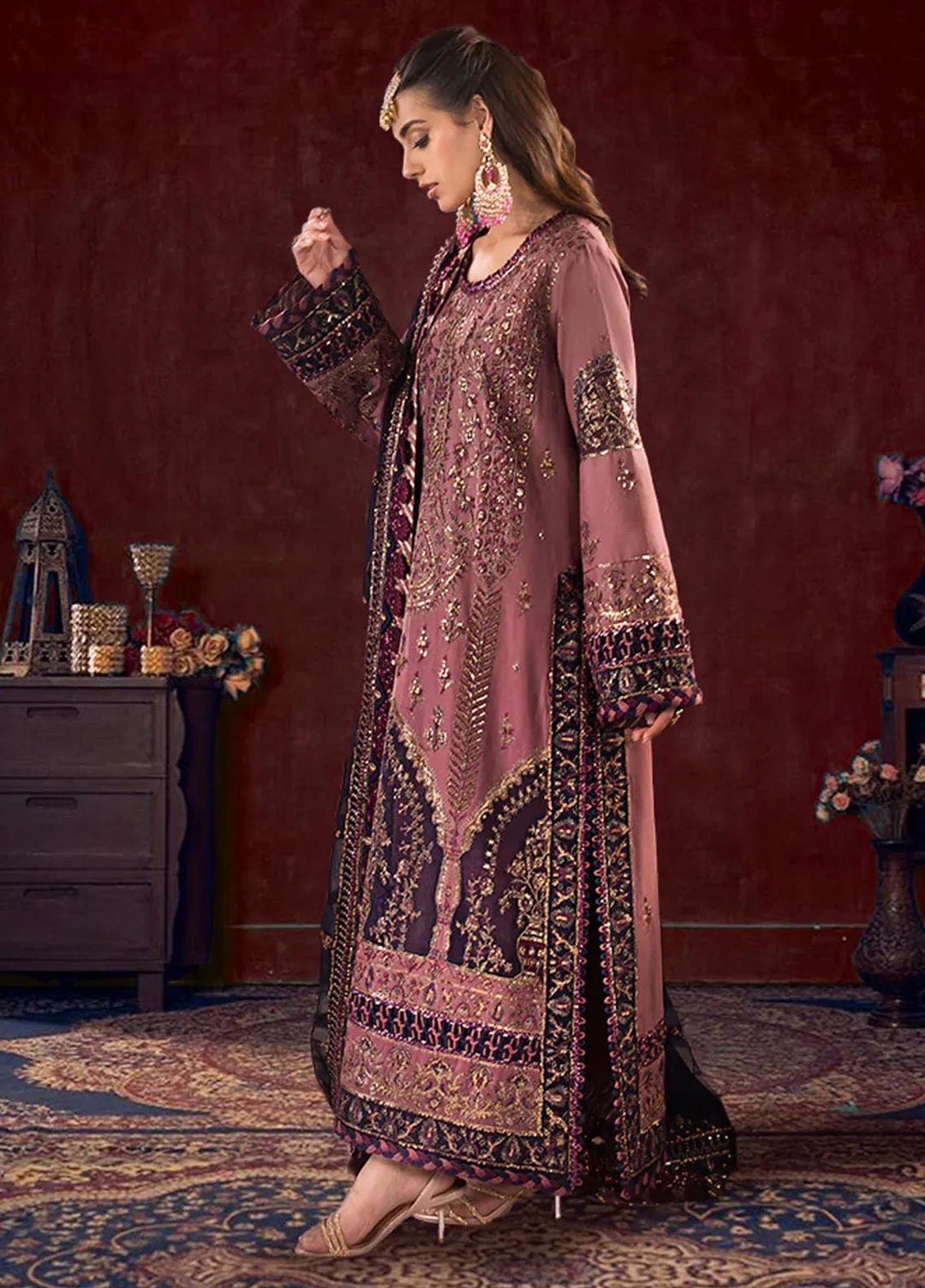 Asim Jofa Embroidered Cambric Suits Unstitched 3 Piece AJ24LE AJFILE-22 - Fall Collection