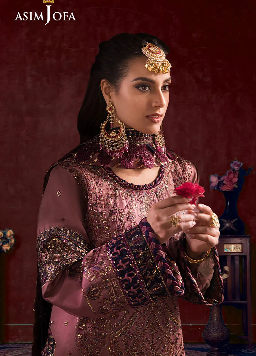 Asim Jofa Embroidered Cambric Suits Unstitched 3 Piece AJ24LE AJFILE-22 - Fall Collection