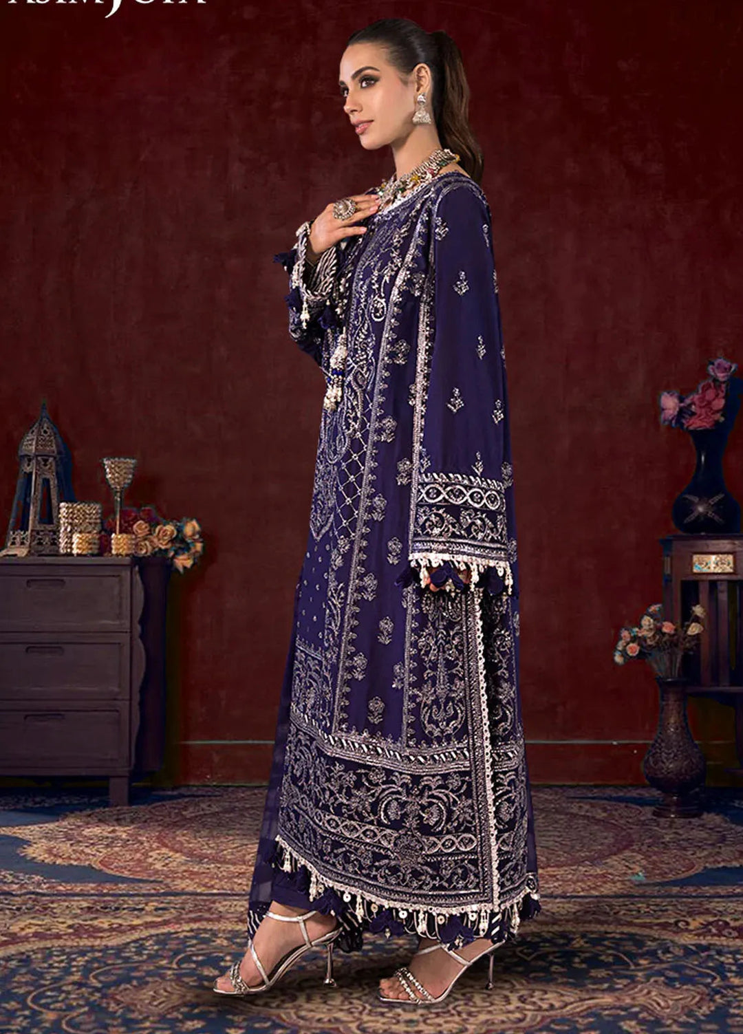 Asim Jofa Embroidered Cambric Suits Unstitched 3 Piece AJ24LE AJFILE-25 - Fall Collection