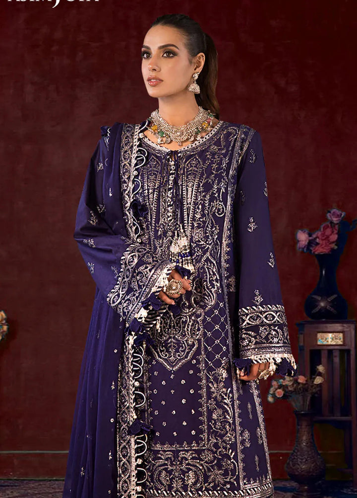 Asim Jofa Embroidered Cambric Suits Unstitched 3 Piece AJ24LE AJFILE-25 - Fall Collection