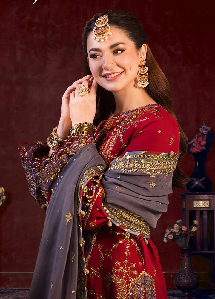 Asim Jofa Embroidered Cambric Suits Unstitched 3 Piece AJ24LE AJFILE-27 - Fall Collection