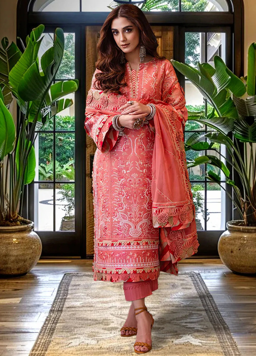 Asim Jofa Embroidered Cambric Suits Unstitched 3 Piece AJ24LE2 AJFILE-07 - Formals Collection