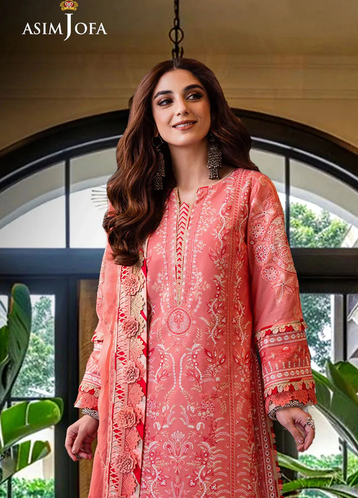 Asim Jofa Embroidered Cambric Suits Unstitched 3 Piece AJ24LE2 AJFILE-07 - Formals Collection