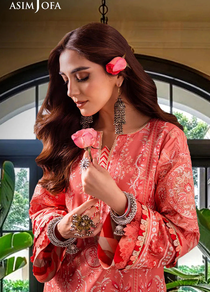 Asim Jofa Embroidered Cambric Suits Unstitched 3 Piece AJ24LE2 AJFILE-07 - Formals Collection