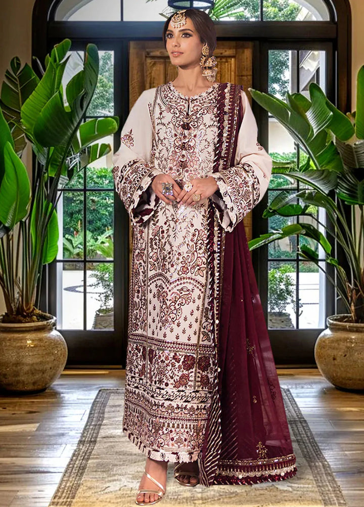 Asim Jofa Embroidered Cambric Suits Unstitched 3 Piece AJ24LE2 AJFILE-13 - Formals Collection