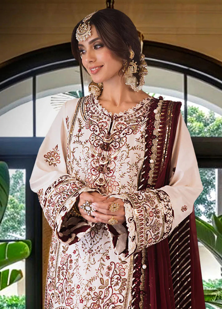 Asim Jofa Embroidered Cambric Suits Unstitched 3 Piece AJ24LE2 AJFILE-13 - Formals Collection