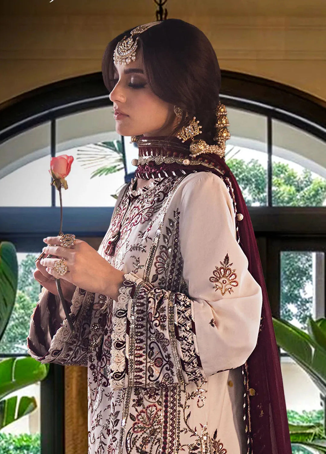 Asim Jofa Embroidered Cambric Suits Unstitched 3 Piece AJ24LE2 AJFILE-13 - Formals Collection
