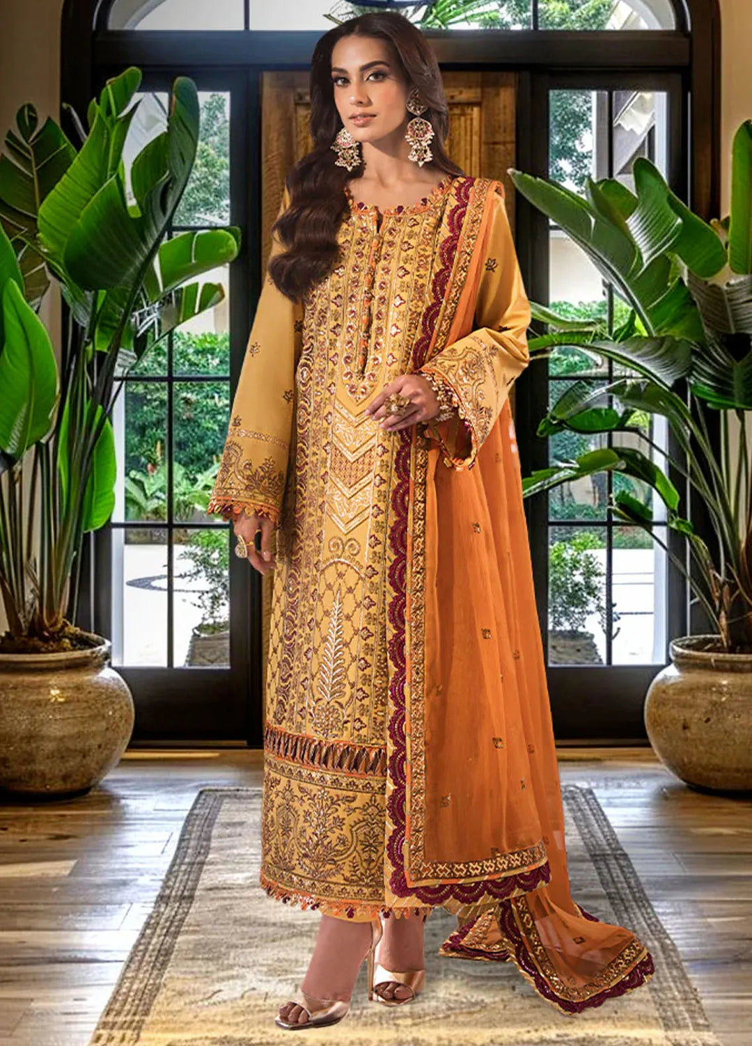 Asim Jofa Embroidered Cambric Suits Unstitched 3 Piece AJ24LE2 AJFILE-19 - Formals Collection