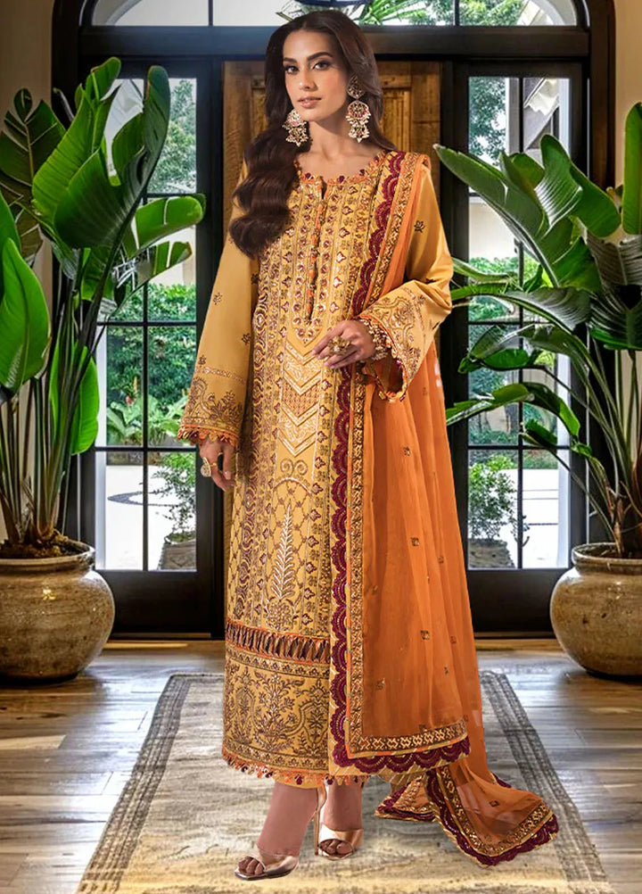 Asim Jofa Embroidered Cambric Suits Unstitched 3 Piece AJ24LE2 AJFILE-19 - Formals Collection